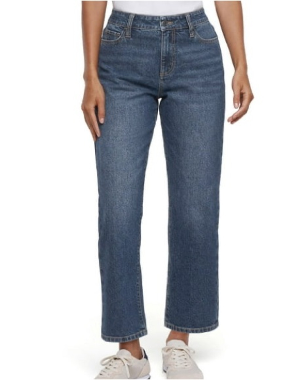 Express Women's Dark Wash Blue Straight Leg Ankle Jean Size 10